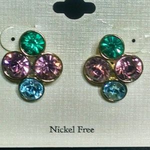 Beautiful multicolor rhinestone earrings